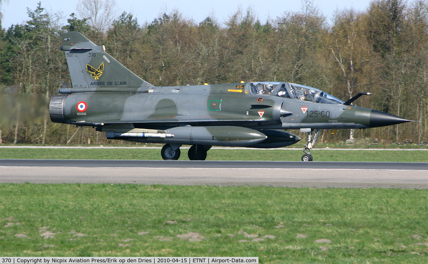 370, Dassault Mirage 2000N C/N 374, French AF nuclear stike aircraft Mirage-2000N after landing at Wittmundhafen AB, Germany, during Brilliant Arden 2010