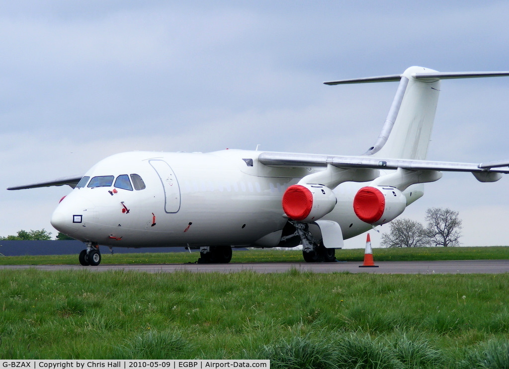 G-BZAX, 1999 British Aerospace Avro 146-RJ100 C/N E3356, in storage at Kemble
