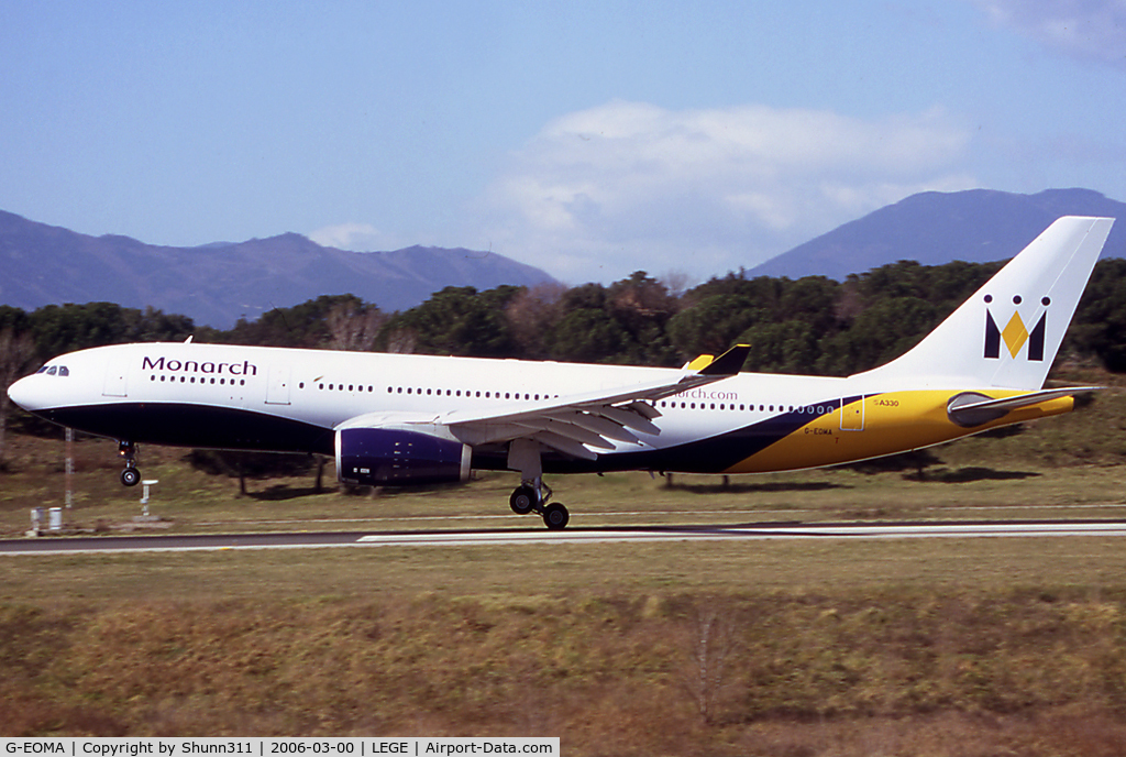 G-EOMA, 1999 Airbus A330-243 C/N 265, On landing in full new c/s