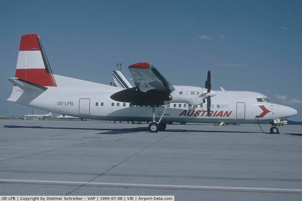 OE-LFB, 1988 Fokker 50 C/N 20123, Austrian Airlines Fokker 50