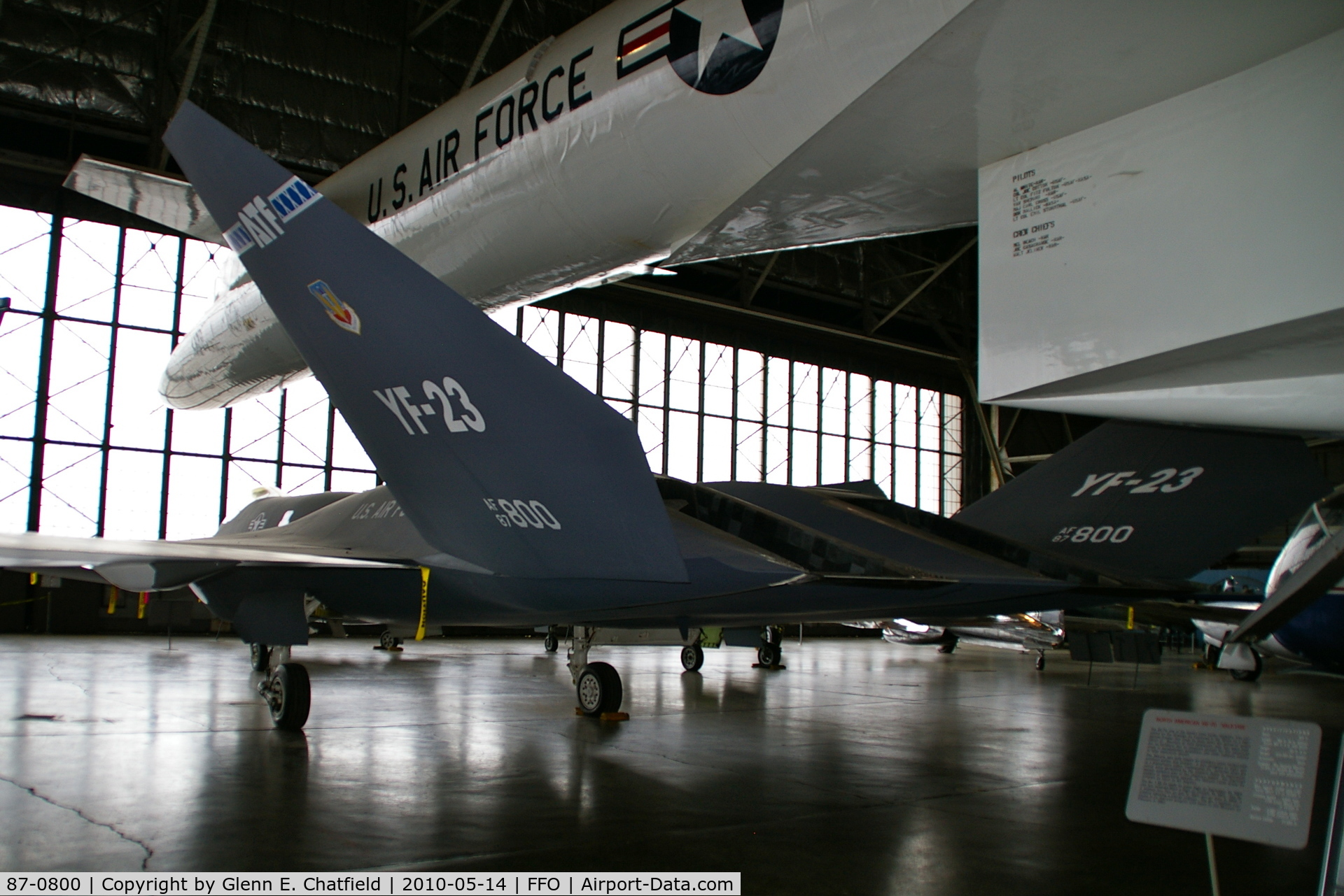 87-0800, 1990 Northrop YF-23A C/N PAV-1, In the R&D hangar of the National Museum of the USAF.