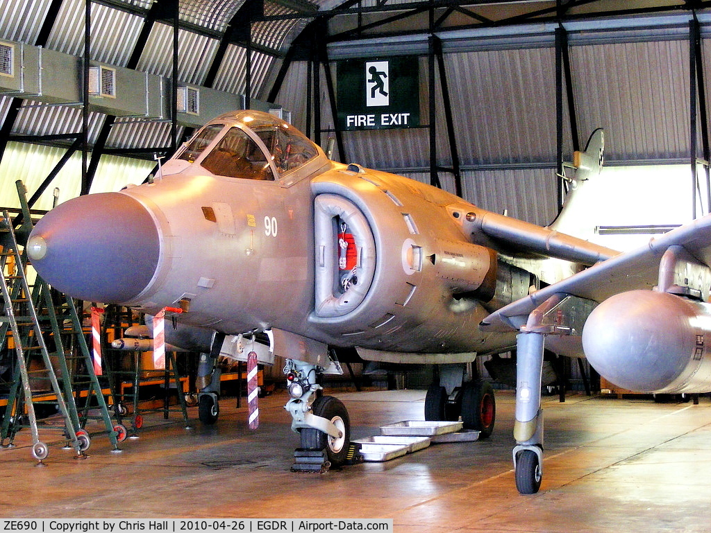 ZE690, British Aerospace Sea Harrier F/A.2 C/N B49/P12, With the School of Flight Deck Operations at RNAS Culdrose