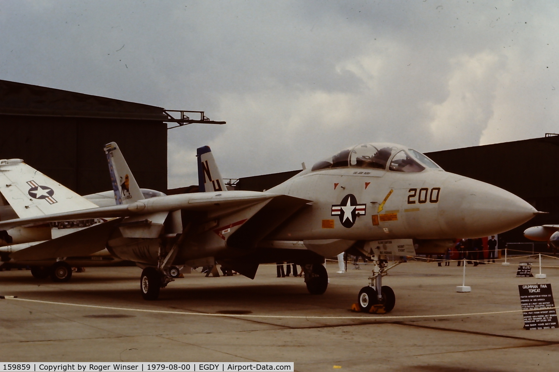 159859, Grumman F-14A Tomcat C/N 219, Coded 200/NH from VF-213. Part of the USS America Carrier Air Wing attending the RNAS Yeovilton Naval Air Day 1979