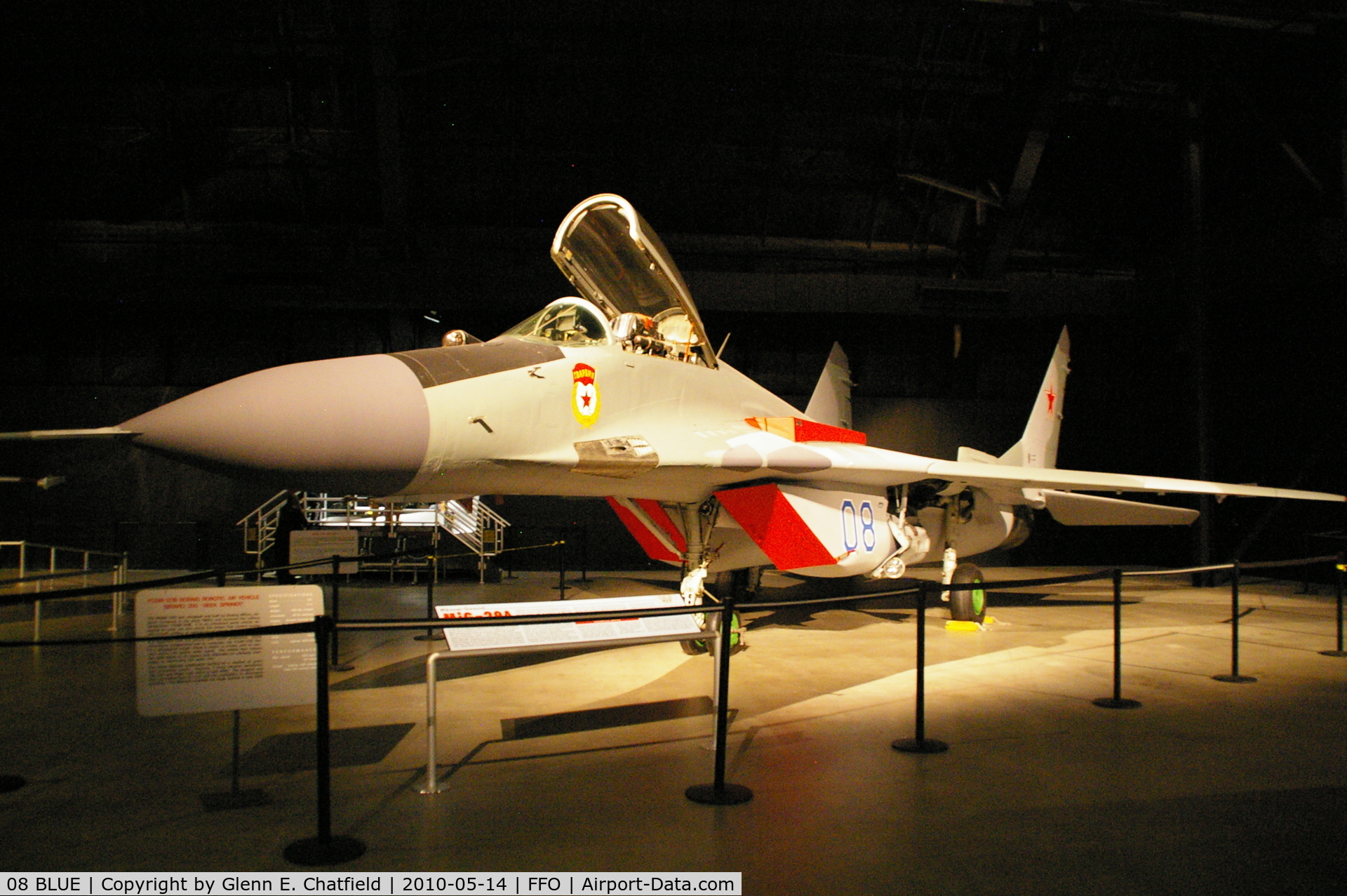 08 BLUE, Mikoyan-Gurevich MiG-29A C/N 2960516761, At the National Museum of the USAF.