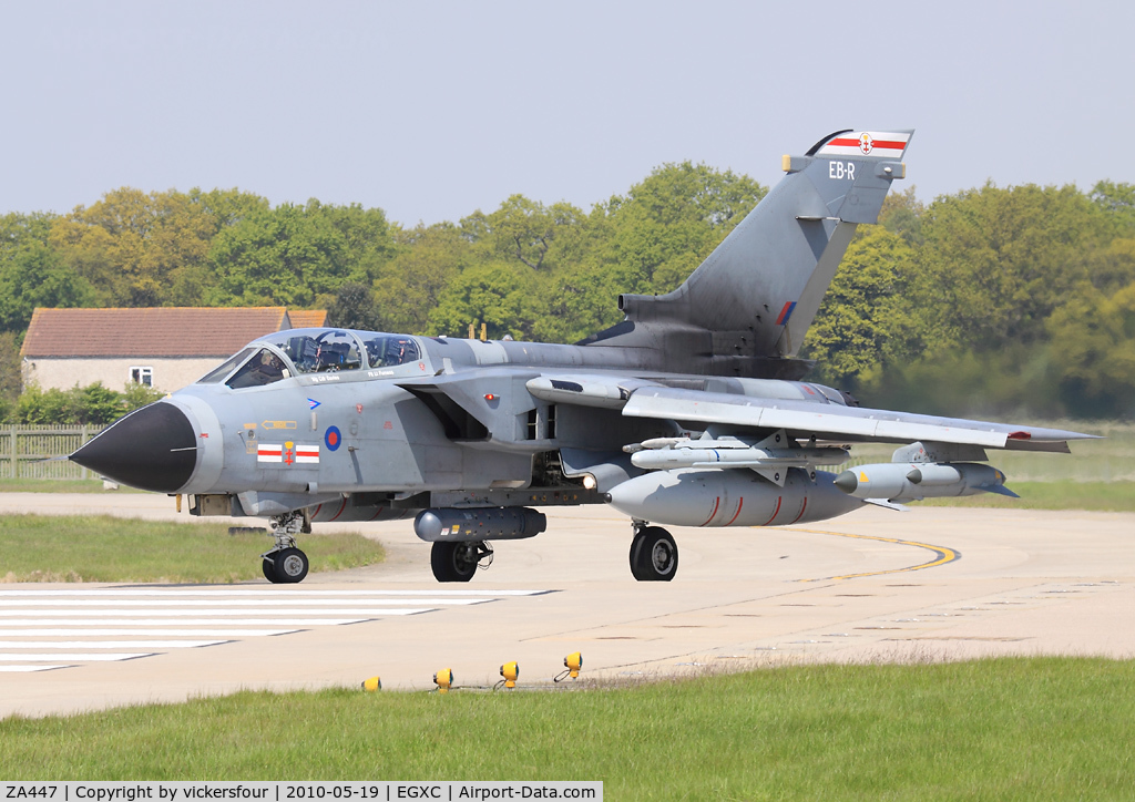 ZA447, 1983 Panavia Tornado GR.4 C/N 235/BS077/3113, Royal Air Force. Operated by 41 (R) Squadron, coded 'EB-R'.