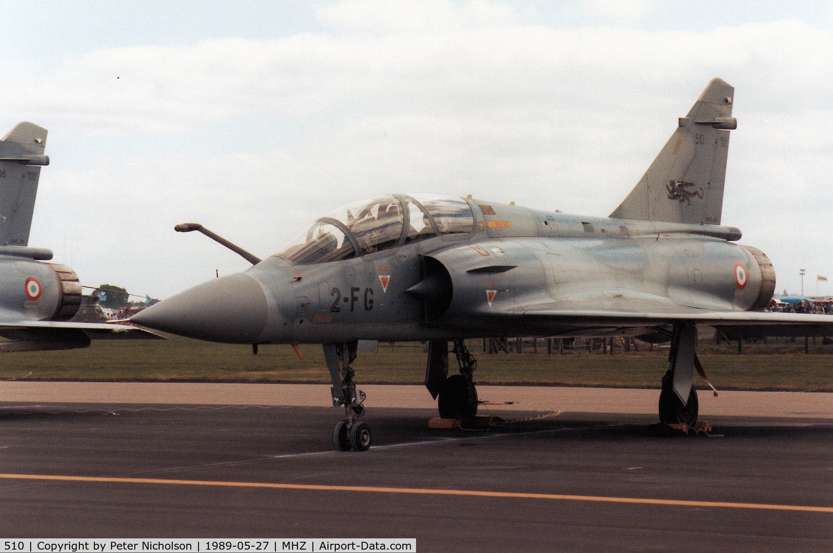 510, Dassault Mirage 2000B C/N 67, Another view of the EC 02.002 Mirage 2000B on the flight-line at the 1989 RAF Mildenhall Air Fete.