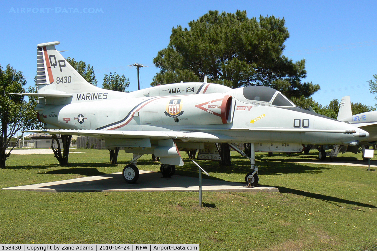 158430, Douglas A-4M Skyhawk C/N 14152, Displayed at the front gate - NASJRB Fort Worth