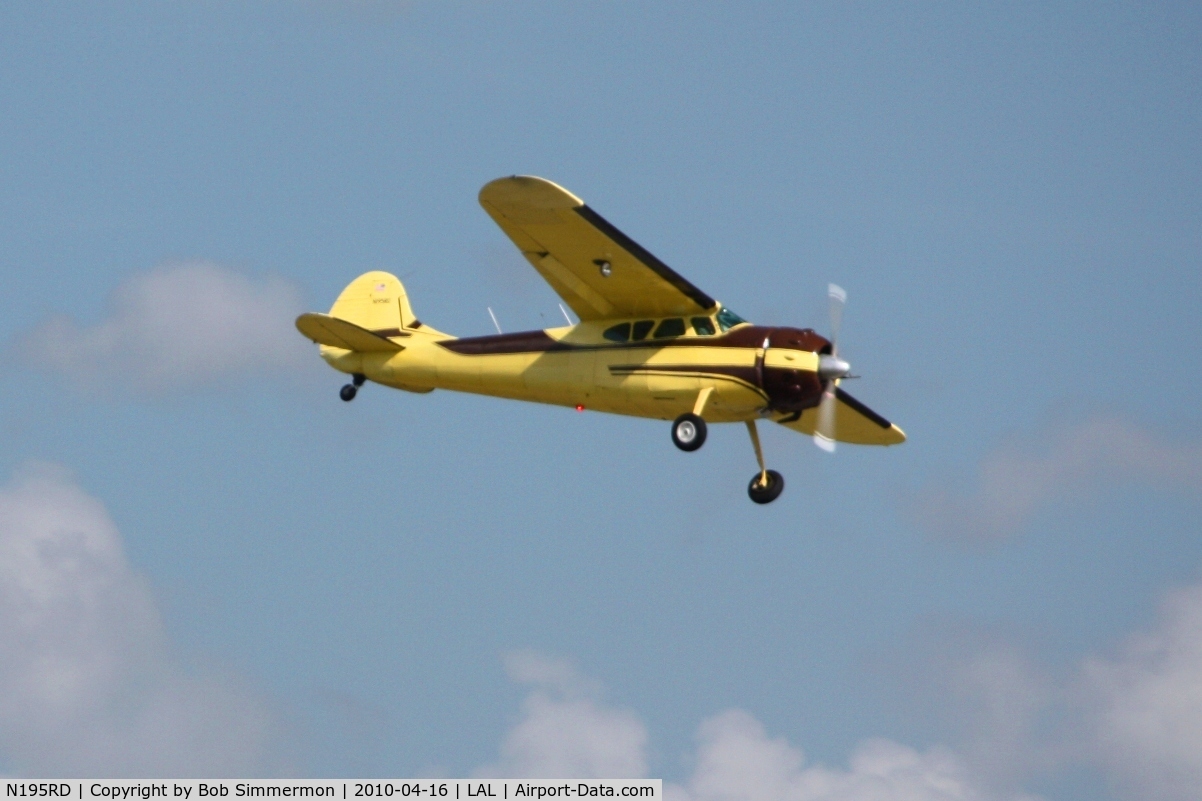 N195RD, 1952 Cessna 195B Businessliner C/N 7895, Arriving at Lakeland, FL during Sun N Fun 2010.