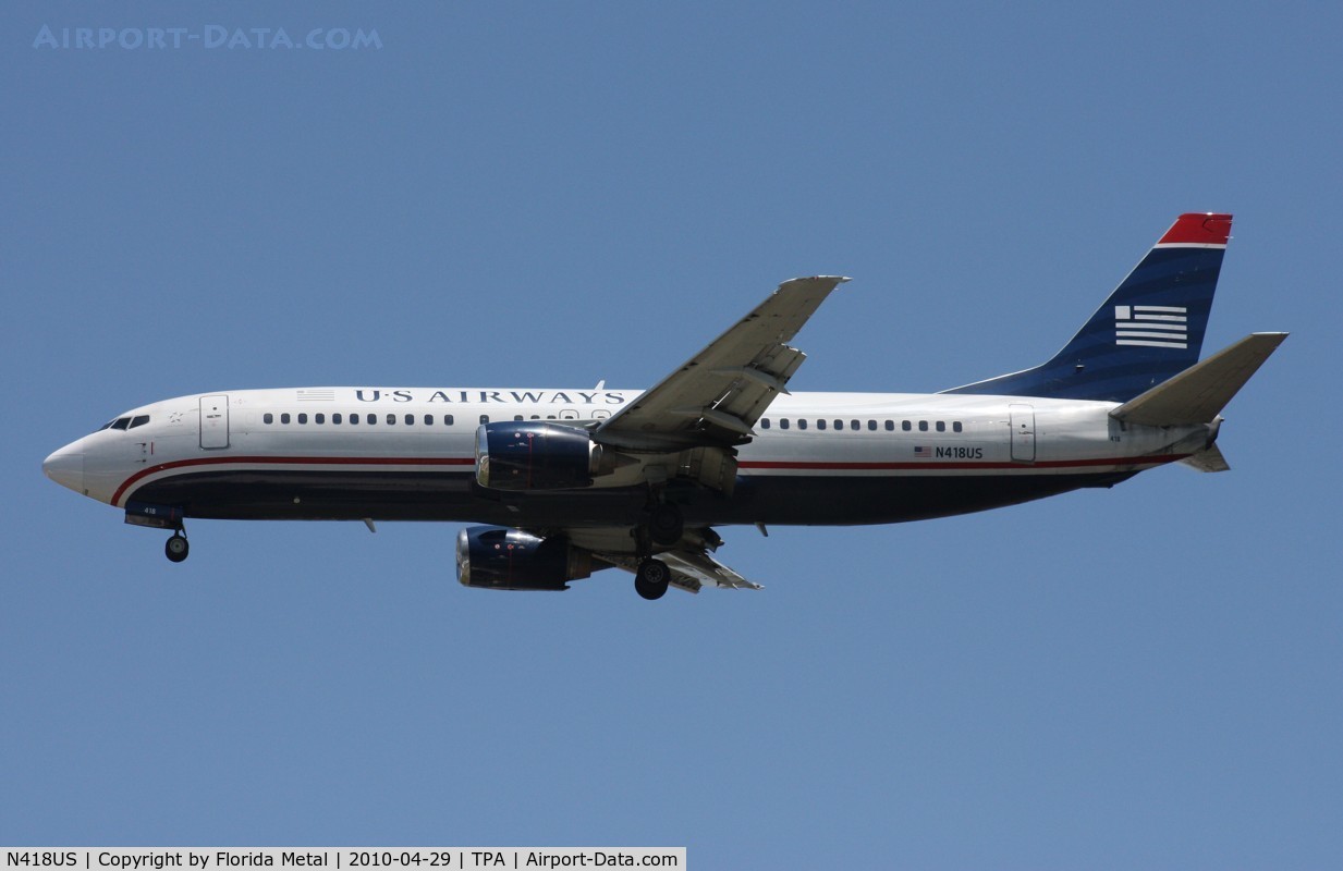 N418US, 1989 Boeing 737-401 C/N 23985, US Airways 737-400