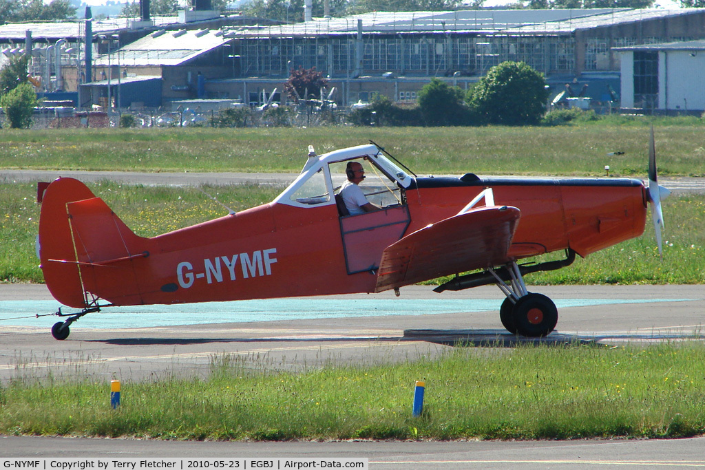G-NYMF, 1975 Piper PA-25-235 Pawnee C/N 25-7556112, Nymfield based Pawnee at Staverton to launch based Glider