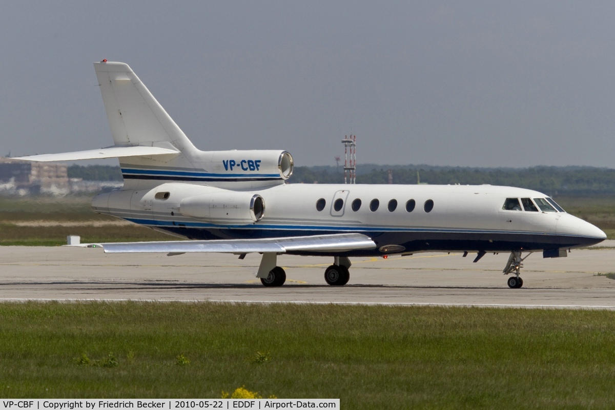 VP-CBF, Dassault Falcon 50E C/N 311, departing via RW18W