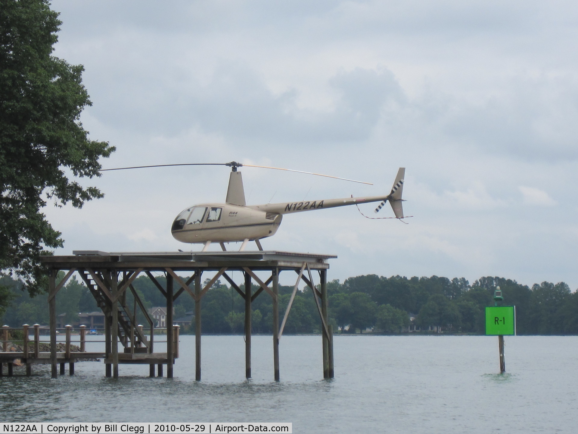 N122AA, 2006 Robinson R44 II C/N 11228, Photographed on its pad on Lake Norman, May 29,2010.