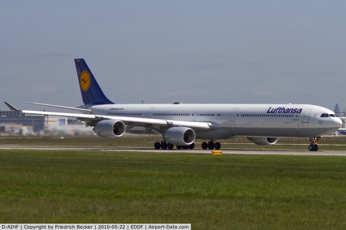 D-AIHF, 2003 Airbus A340-642 C/N 543, departing via RW18W