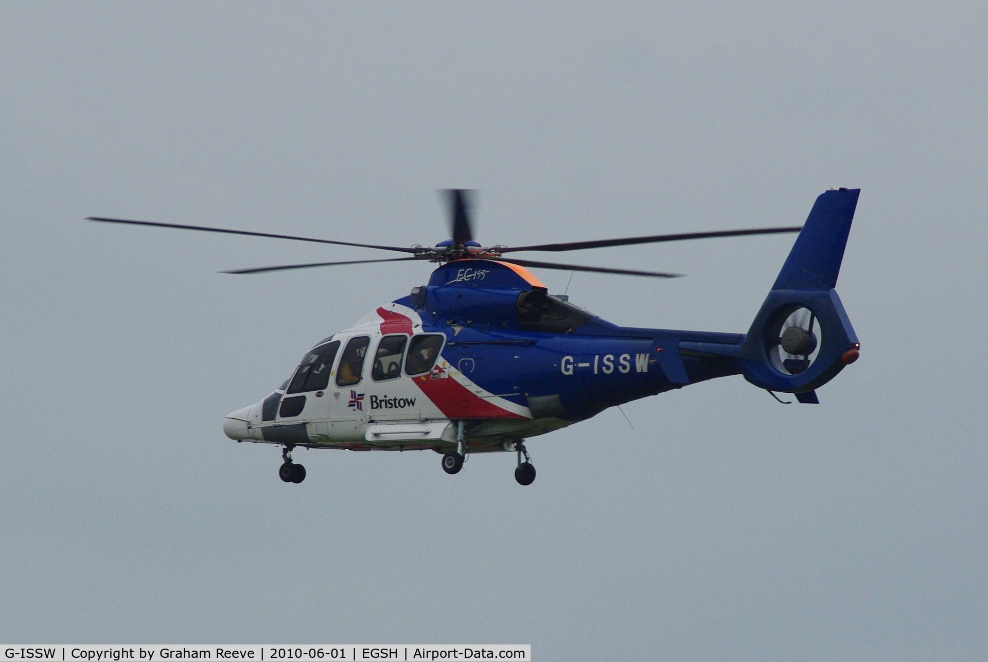 G-ISSW, 2006 Eurocopter EC-155B-1 C/N 6755, Landing at Norwich.