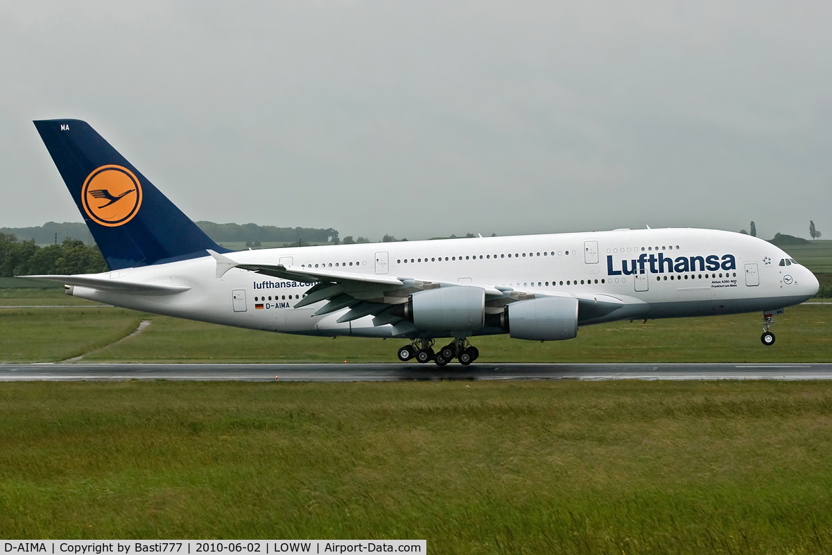 D-AIMA, 2010 Airbus A380-841 C/N 038, First A380 at Vienna