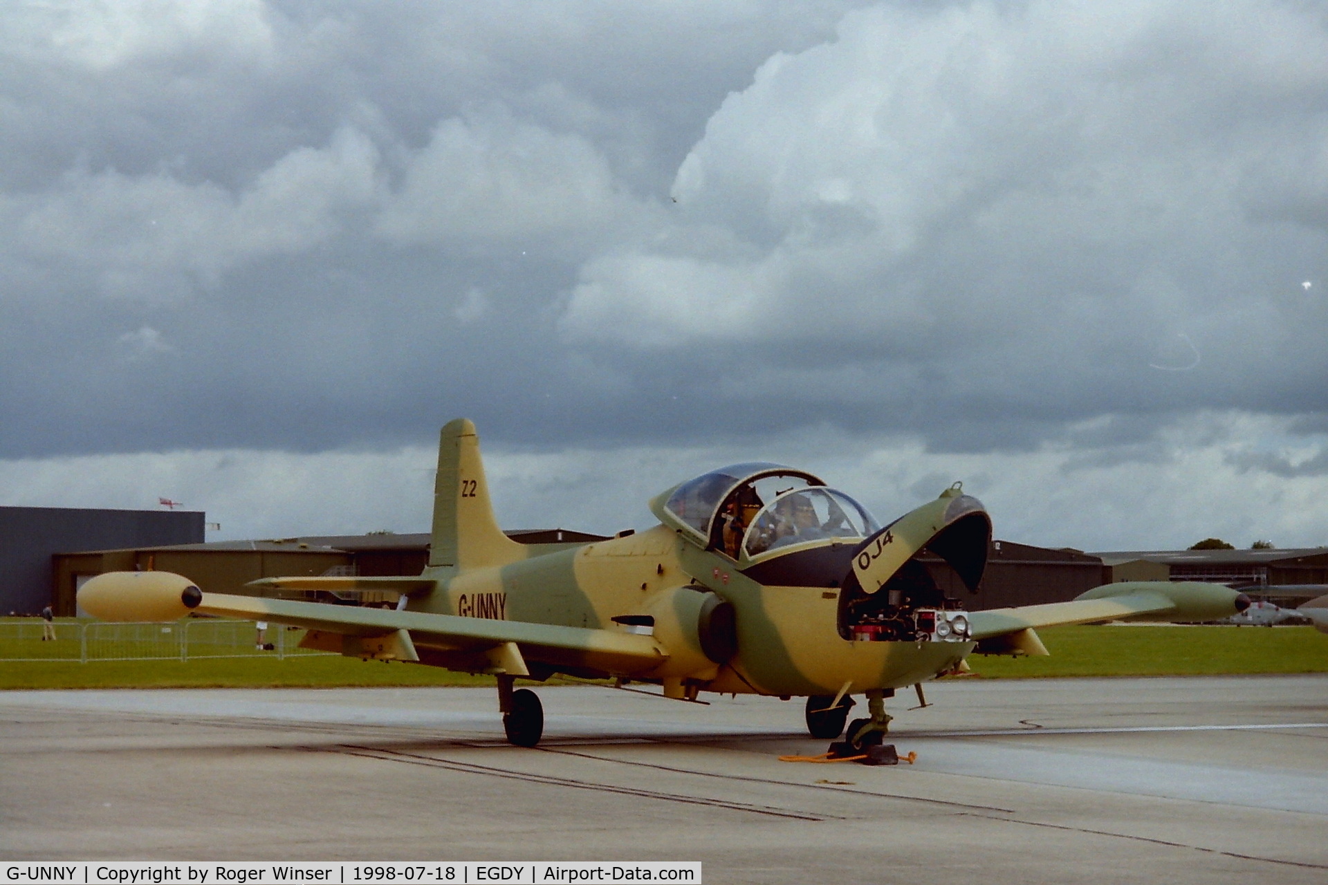 G-UNNY, 1970 BAC 167 Strikemaster Mk.87 C/N EEP/JP/2872, Ex-Botswana Defence Force Strikemaster coded Z2/OJ4 at RNAS Yeovilton Air Day 1998