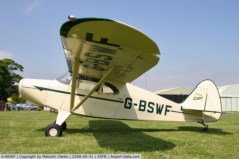 G-BSWF, 1949 Piper PA-16 Clipper C/N 16-475, Piper PA-16(Mod) Clipper at Fishburn Airfield, UK in 2008.