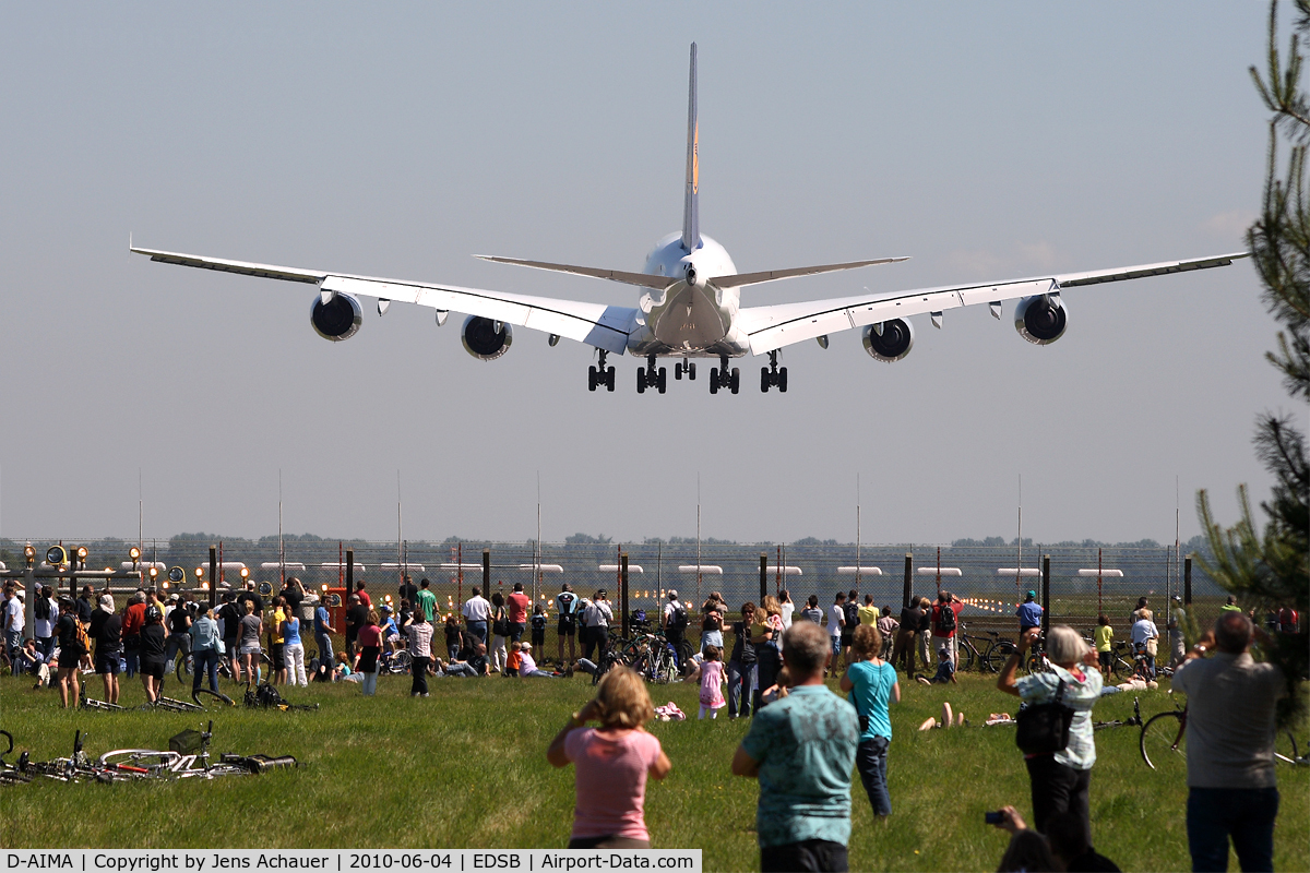 D-AIMA, 2010 Airbus A380-841 C/N 038, Training Day at FKB with tousends of visitors