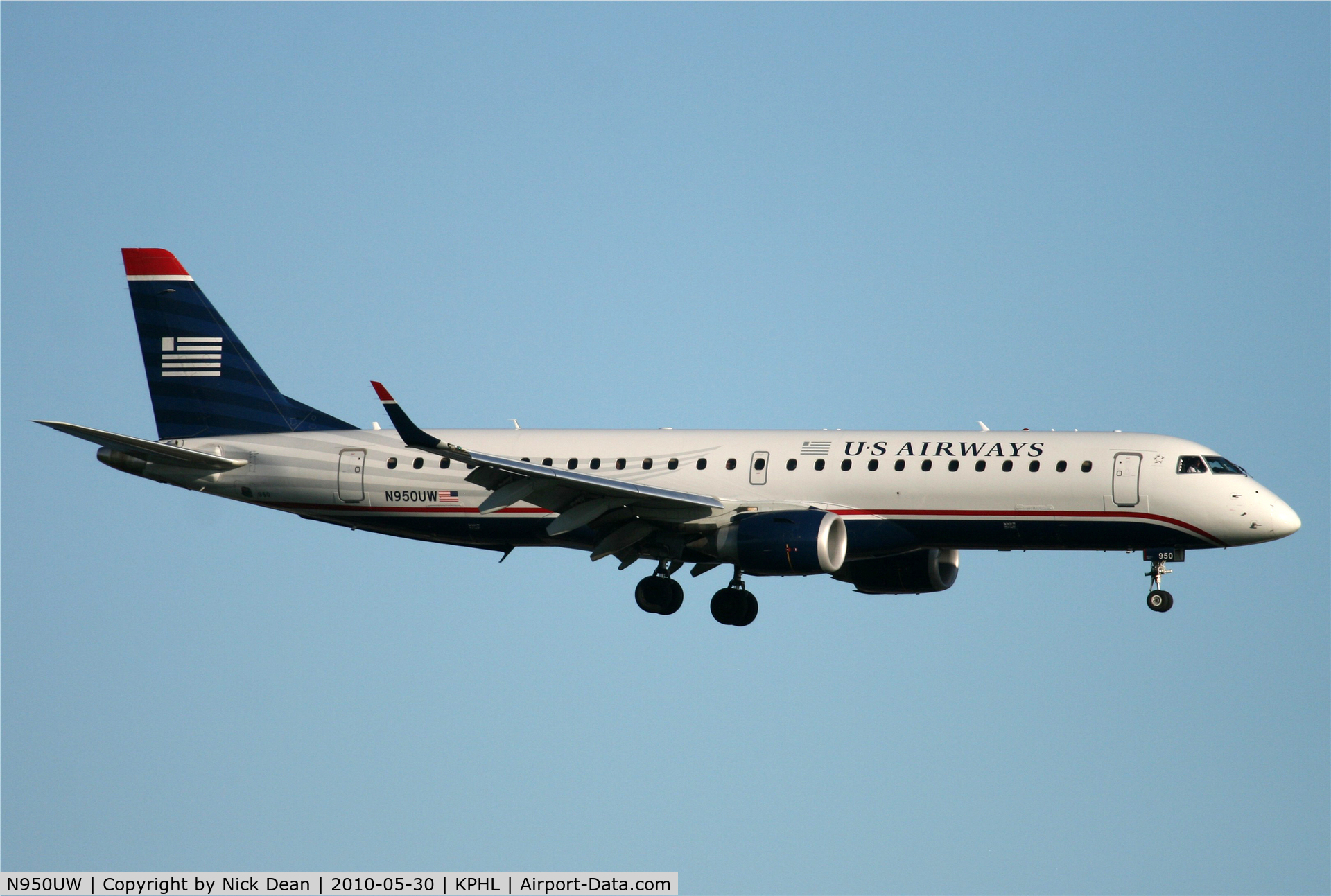 N950UW, 2007 Embraer ERJ-190-100 IGW 190AR C/N 19000106, KPHL
