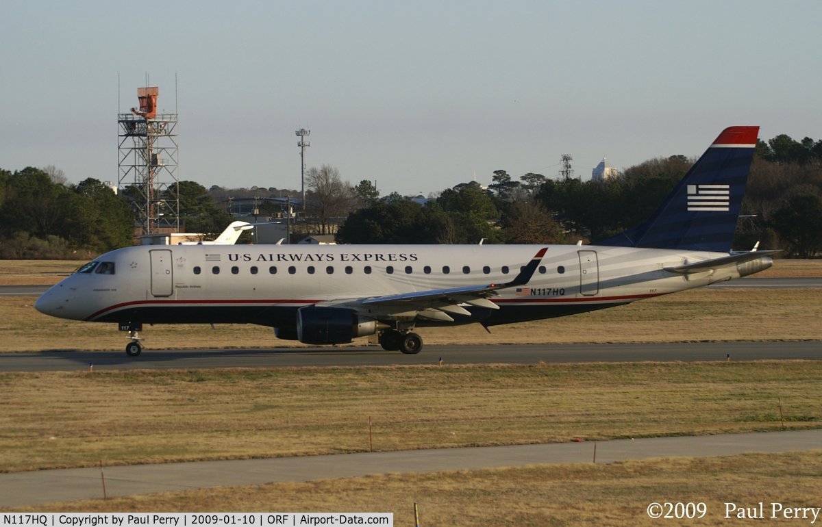 N117HQ, 2007 Embraer 175LR (ERJ-170-200LR) C/N 17000184, Reloaded and refueled, taxiing out for her place in line