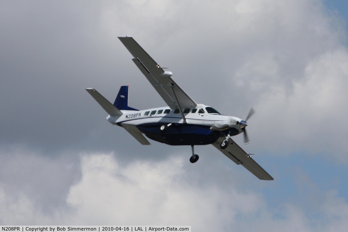 N208PR, Cessna 208B C/N 208B2173, Arriving at Lakeland, Florida during Sun N Fun 2010.