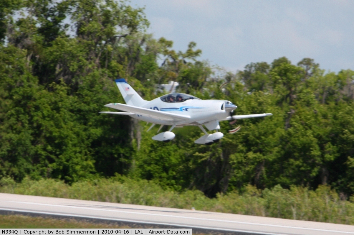 N334Q, Questair Venture 20 C/N 41, Arriving at Lakeland, Florida during Sun N Fun 2010.