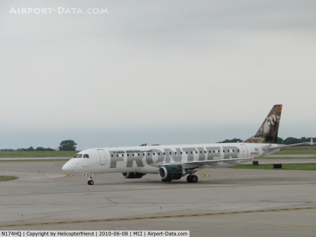 N174HQ, 2008 Embraer 190AR (ERJ-190-100IGW) C/N 19000211, The Badger is taxiing to terminal