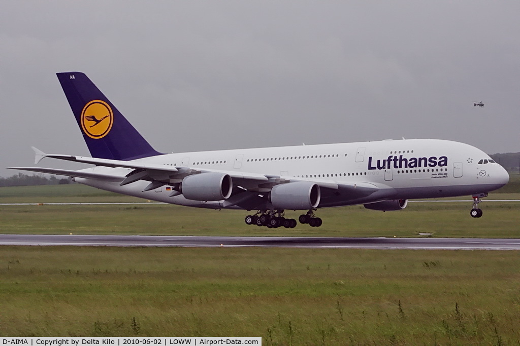 D-AIMA, 2010 Airbus A380-841 C/N 038, first Visit in Vienna