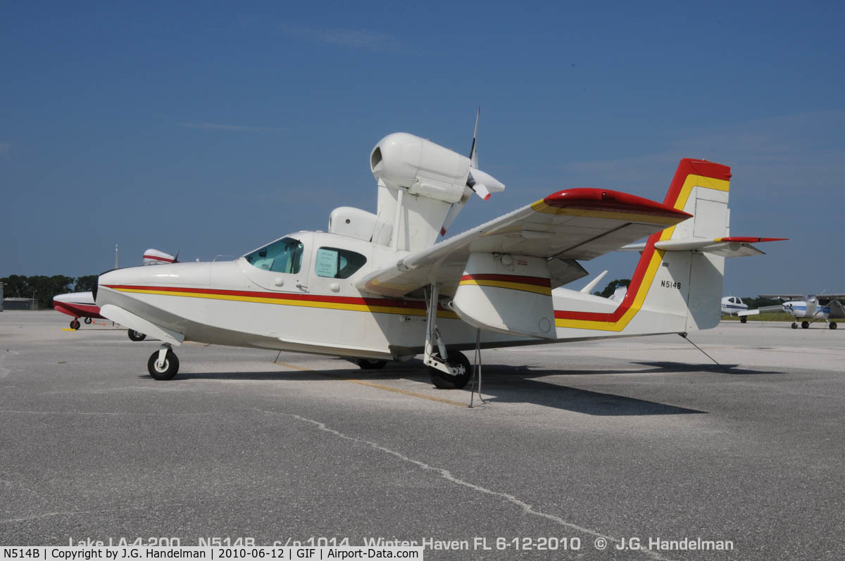 N514B, 1980 Consolidated Aeronautics Inc. Lake LA-4-200 C/N 1014, at Winter Haven FL