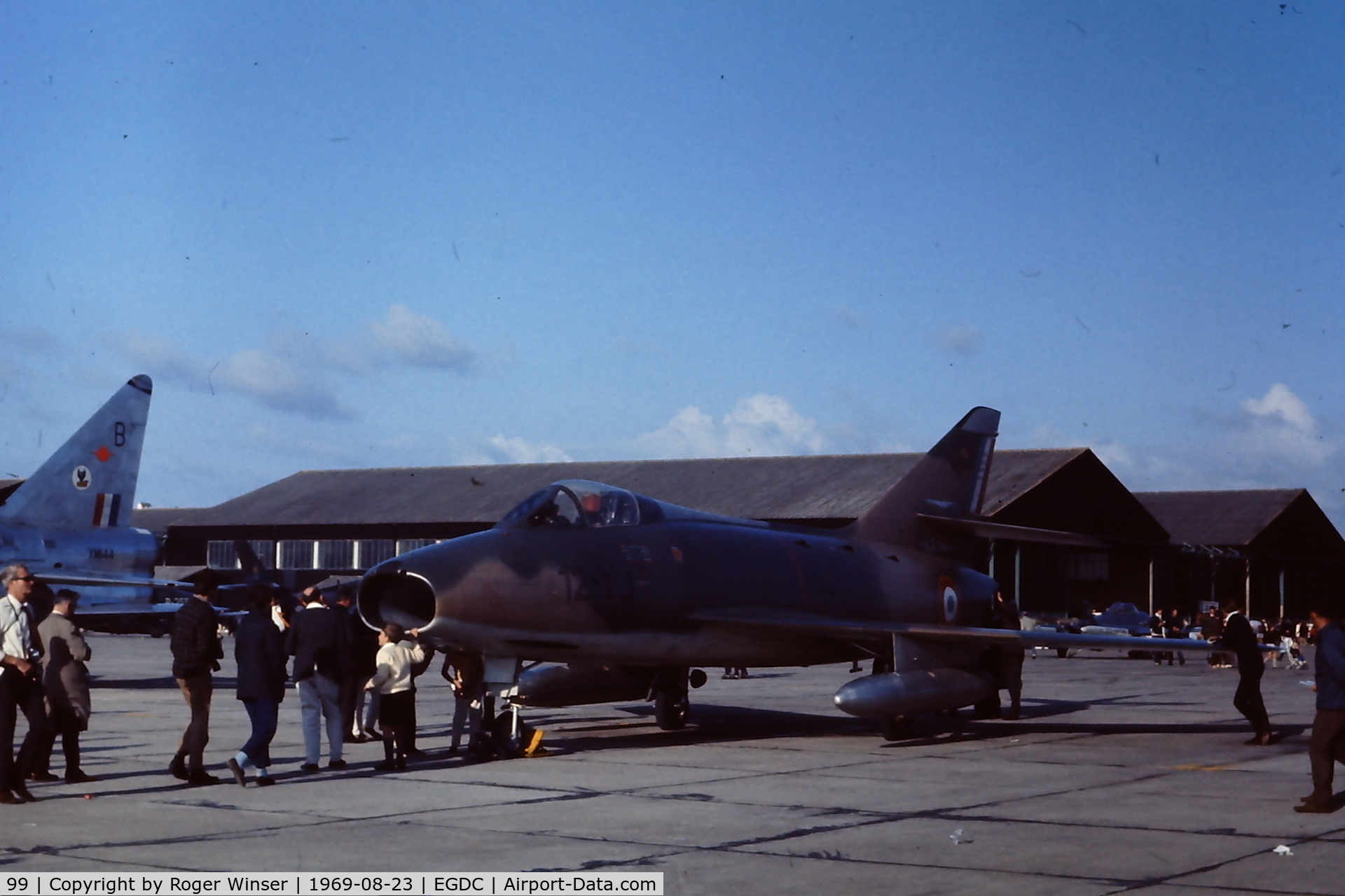 99, Dassault Super Mystere B.2 C/N 99, From EC1/12 of the French Air Force. At the RAF Chivenor Air Show in 1969.