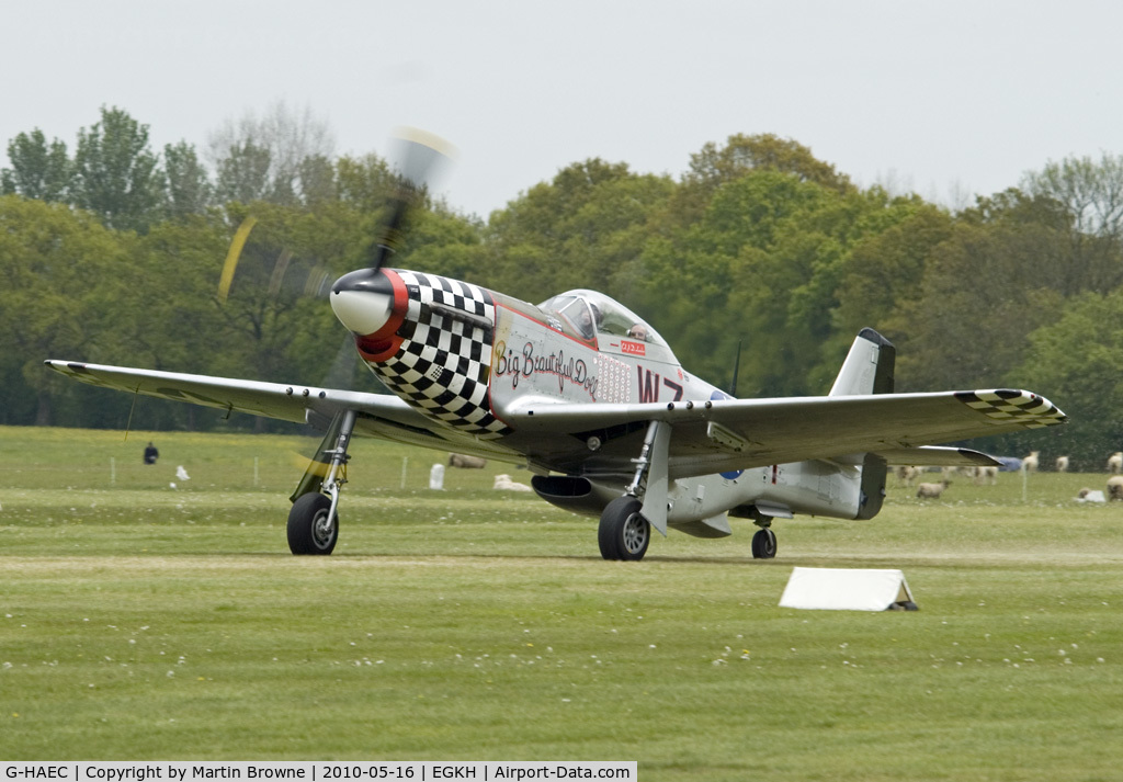 G-HAEC, 1951 Commonwealth CA-18 Mustang 22 (P-51D) C/N CACM-192-1517, OUT OF WOODCHURCH, KENT.