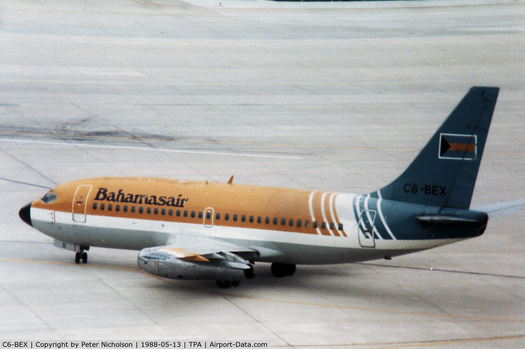 C6-BEX, 1978 Boeing 737-2L9 C/N 21528, Boeing 737-2L9 of Bahamasair at Tampa in May 1988.