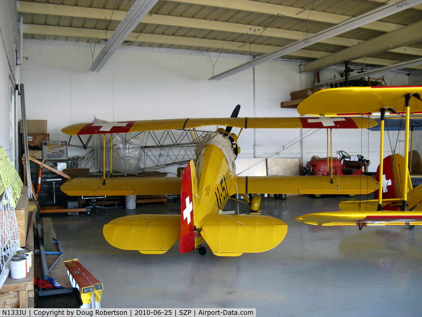 N133JU, 1936 Bucker Bu-133C Jungmeister C/N 1001, 1936 Bucker 133C JUNGMEISTER (Serial No. 1001-1st production JUNGMEISTER), four ailerons fully aerobatic classic performer, Siemens Halske SH 14 A-4 seven cylinder radial 160 Hp, GRAND CHAMPION-ANTIQUE, OSHKOSH 1995.