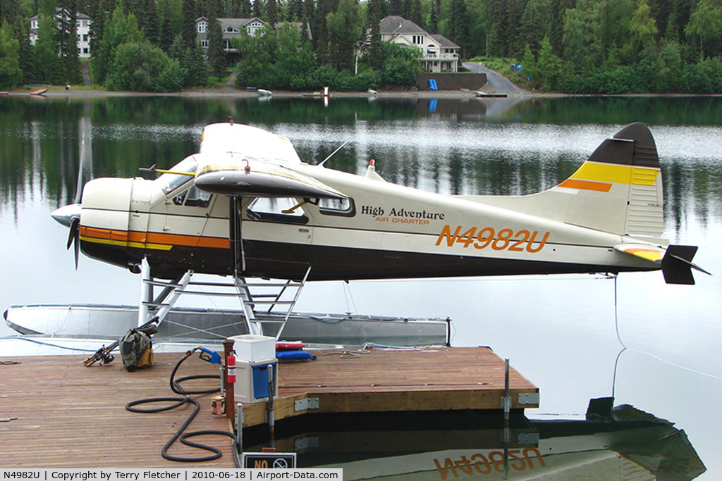 N4982U, 1956 De Havilland Canada DHC-2 Beaver Mk.I (L20A) C/N 904, 1956 Dehavilland DHC-2 MK. I(L20A), c/n: 904 of High Adventure on Soldotna Longmere Lake