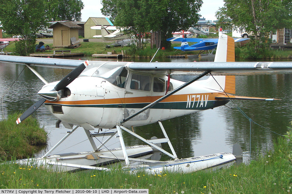 N77AV, 1965 Cessna 180H Skywagon C/N 18051556, 1965 Cessna 180H, c/n: 18051556 at Lake Hood
