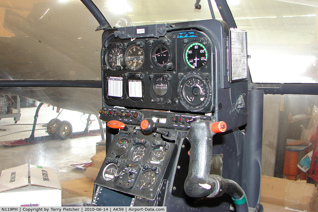 N119PH, Aerospatiale SA-319B Alouette III C/N 2119, Aerospatiale SA319B ALOUETTE III, c/n: 2119 - cockpit of WFU Heli