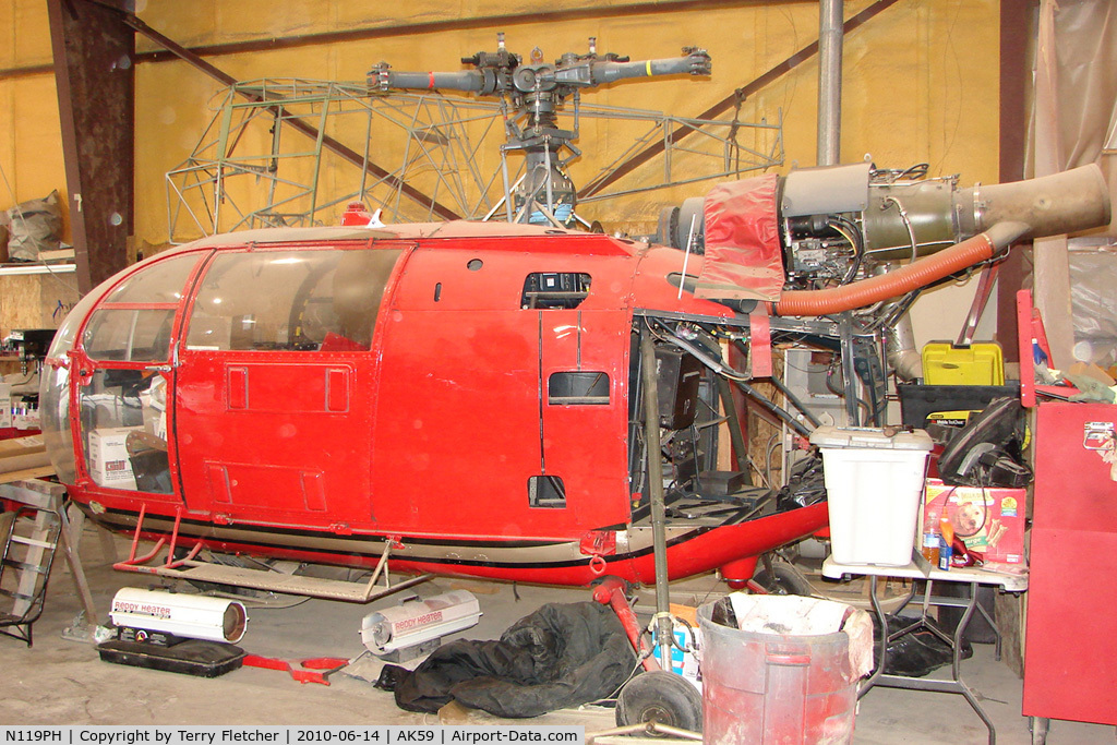 N119PH, Aerospatiale SA-319B Alouette III C/N 2119, Aerospatiale SA319B ALOUETTE III, c/n: 2119 minus tail WFU at King Ranch