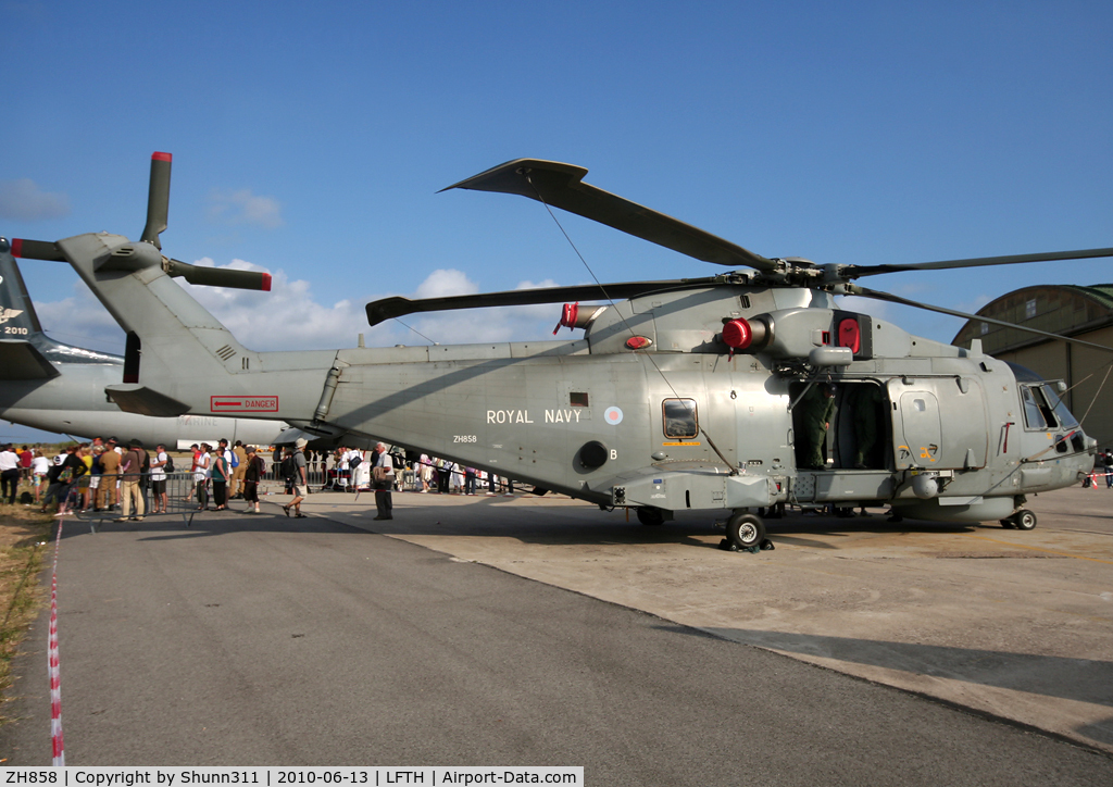 ZH858, 2002 AgustaWestland EH-101 Merlin HM1 (Mk111) C/N 50155/RN38, Displayed during LFTH Open Day 2010...