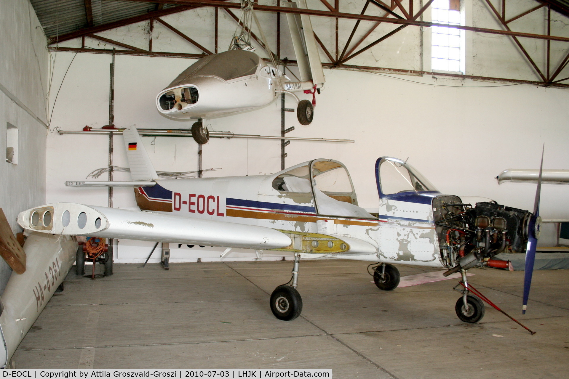 D-EOCL, 1971 Fuji FA-200-160 Aero Subaru C/N 149, Jakabszállás Airport, Hungary - Hangar.