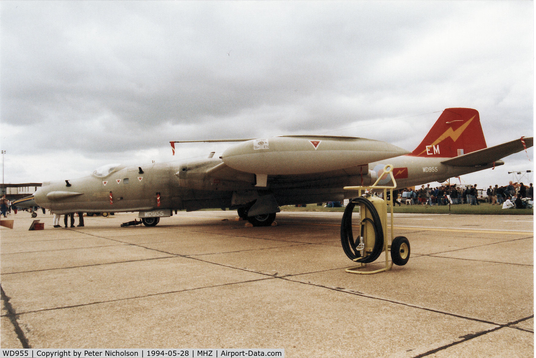 WD955, English Electric Canberra T.17 C/N EEP71037, Canberra T.17A of 360 Squadron at RAF Wyton on display at the 1994 RAF Mildenhall Air Fete.