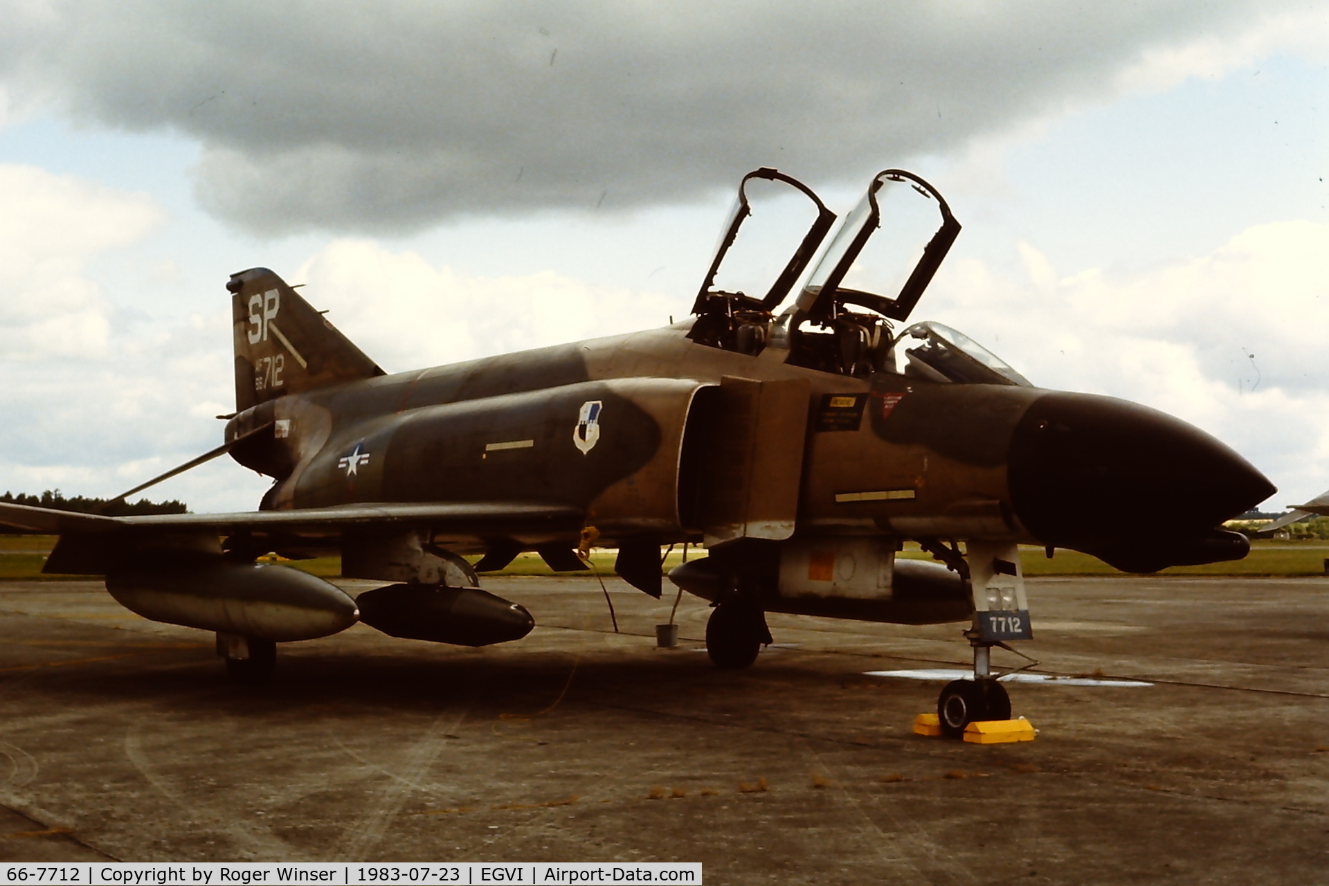 66-7712, 1966 McDonnell F-4D Phantom II C/N 2328, Coded SP of 52TFW attending the IAT at RAF Greenham Common, UK in 1983