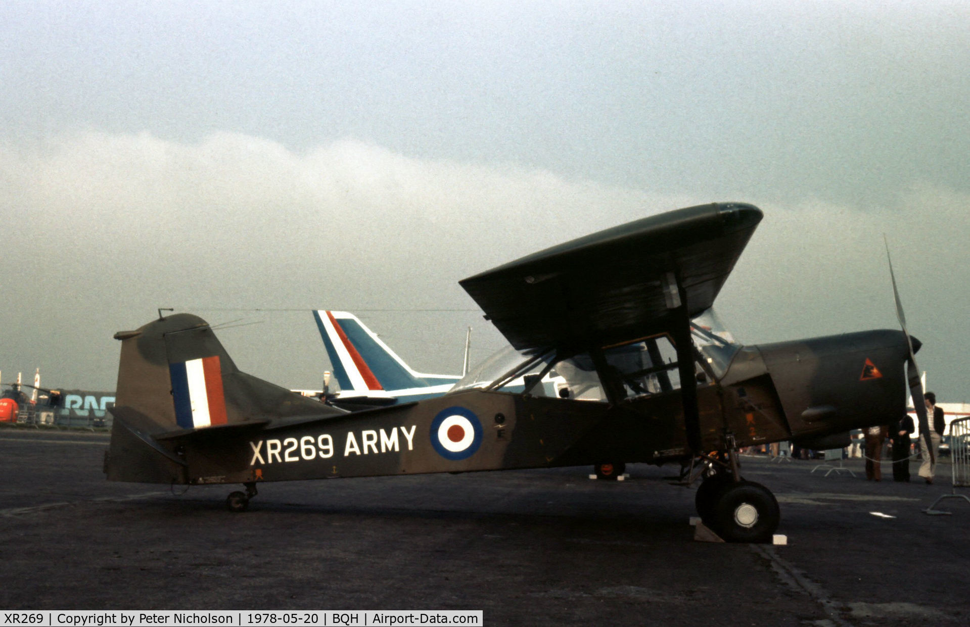 XR269, 1962 Auster AOP.9 C/N B5/10/186, Auster AOP.9 on display at the 1978 Biggin Hill Air Fair.