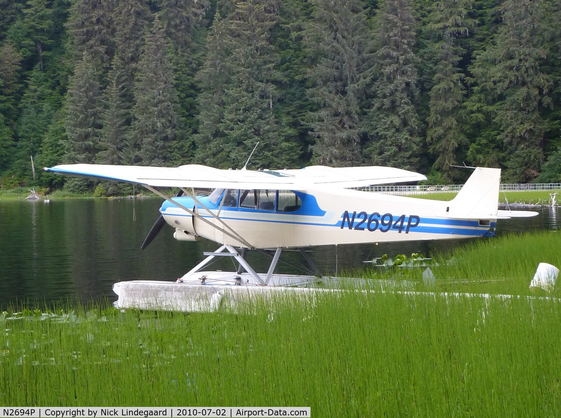 N2694P, 1955 Piper PA-18A 150 Super Cub C/N 18-4382, N2694P on Auke Lake, near Juneau, Alaska.