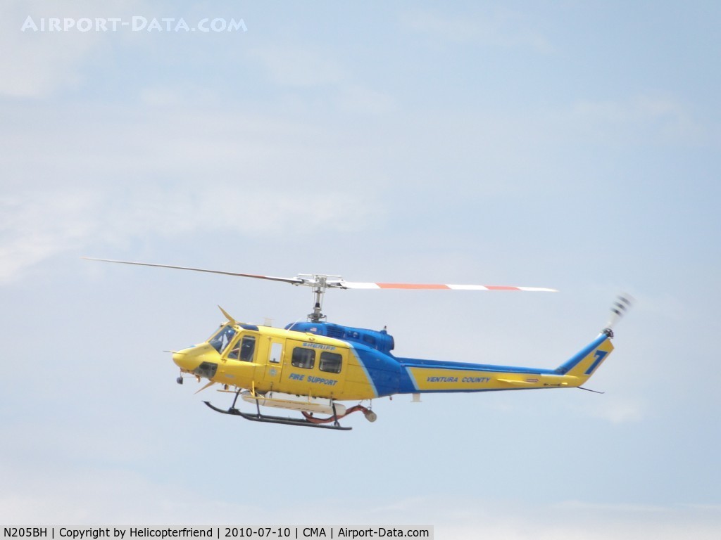 N205BH, 1969 Bell EH-1H Iroquois C/N 11373, On final to Sheriff's hanger after check ride for work done on the boom