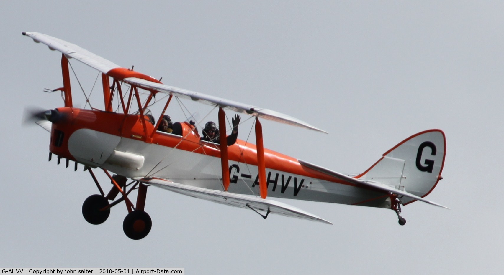 G-AHVV, 1943 De Havilland DH-82A Tiger Moth II C/N 86123, this pic was taken at wellington monument , may 2010