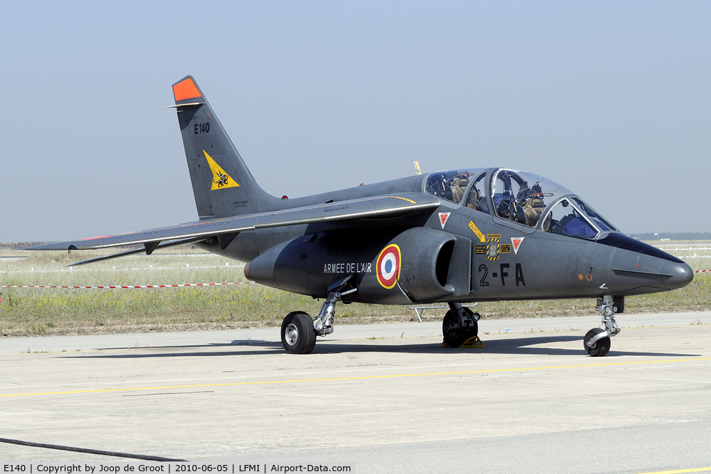 E140, 1981 Dassault-Dornier Alpha Jet E C/N E140, Although the new coding system has been introduced some time ago this Alpha Jet has its oldcode still in place.