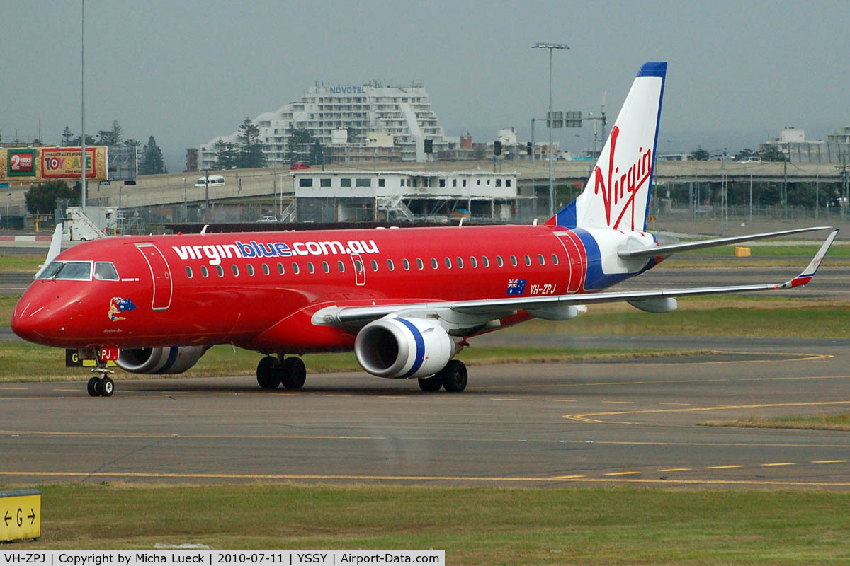 VH-ZPJ, 2008 Embraer 190AR (ERJ-190-100IGW) C/N 19000209, At Sydney