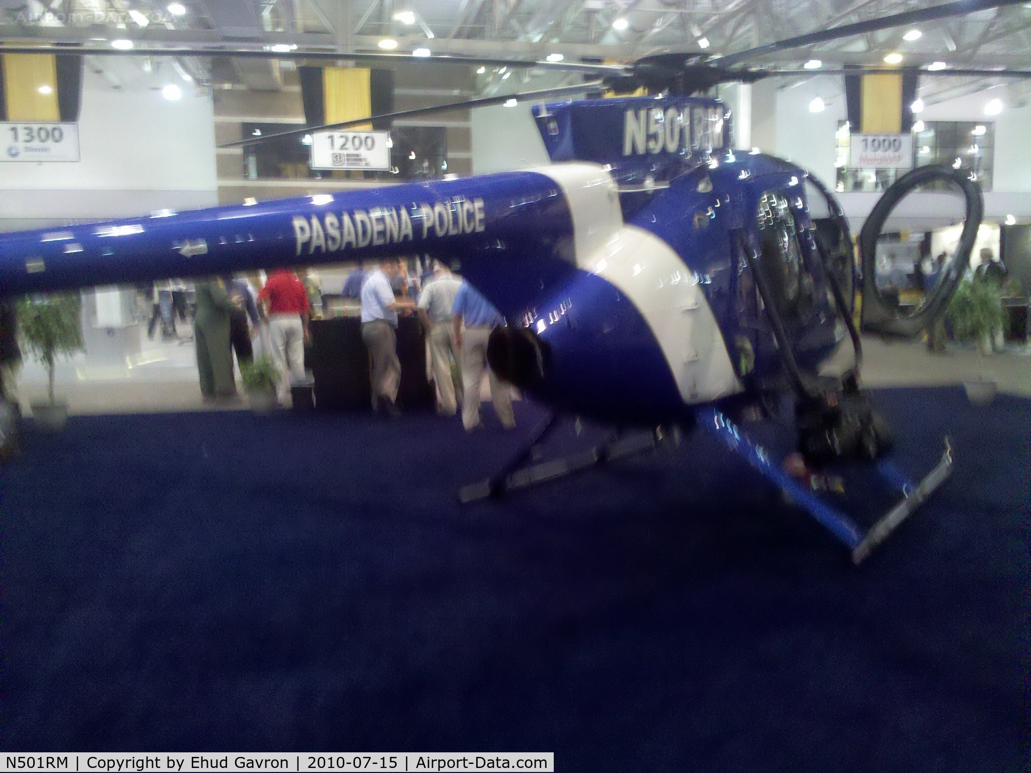 N501RM, 2009 MD Helicopters 369E C/N 0598E, Pasadena Police helicopter on display at the Airborne Law Enforcement Assocation convention, Tucson Convention Center, Tucson AZ.