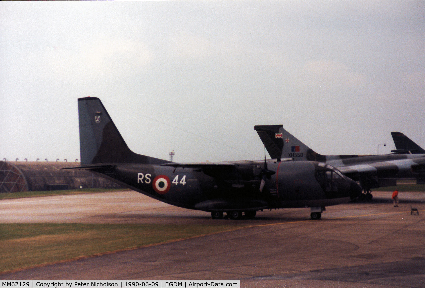 MM62129, Aeritalia G-222TCM C/N 4036, Another view of the RSV G.222TCM on the flight-line at the 1990 Boscombe Down Battle of Britain 50th Anniversary Airshow.