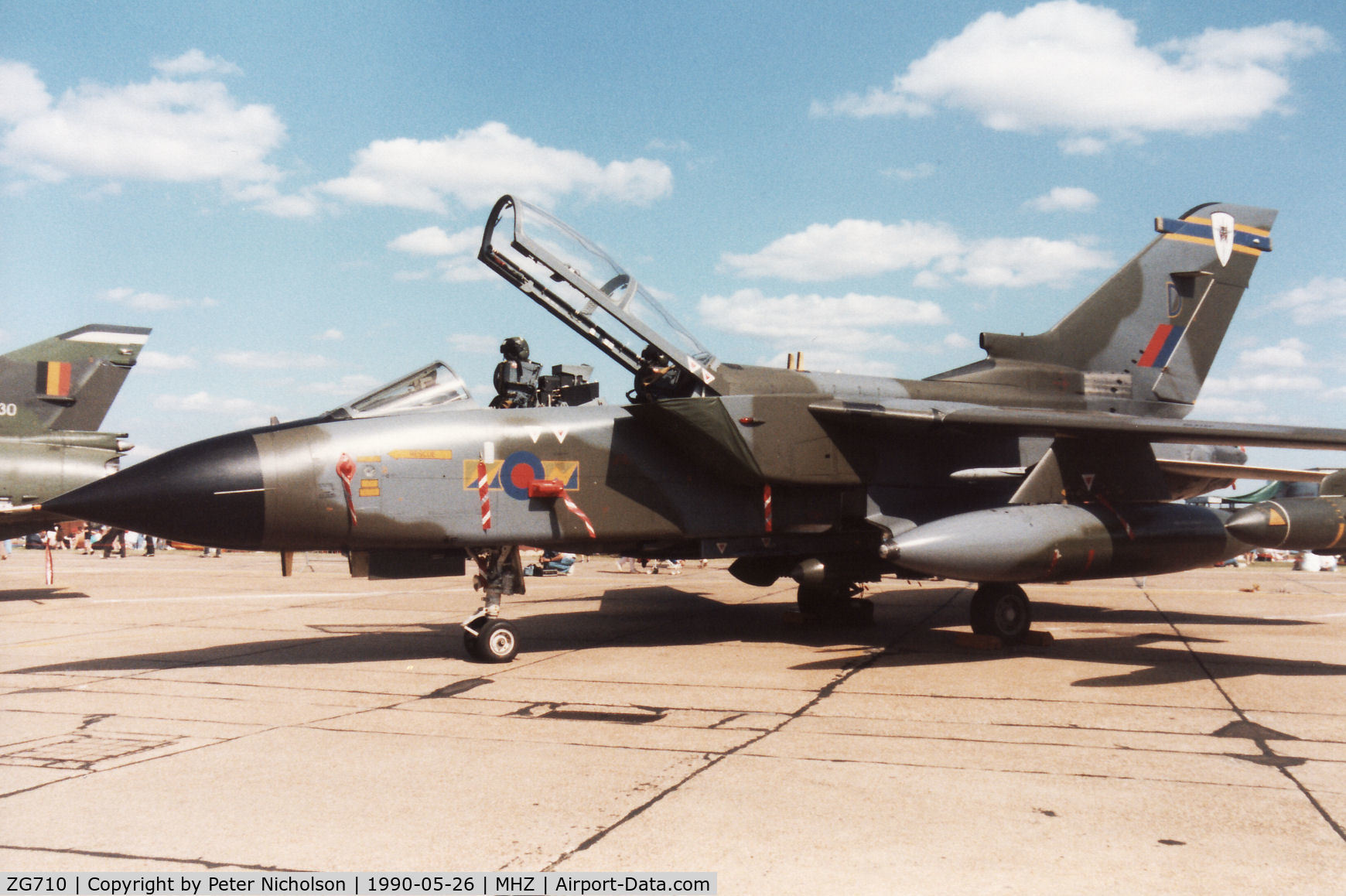 ZG710, 1989 Panavia Tornado GR.1A C/N BS177/819/3393, Tornado GR.1A of 13 Squadron at RAF Marham on display at the 1990 RAF Mildenhall Air Fete.